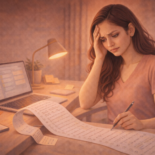 a work from home woman stressed out